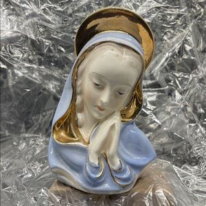 Vintage MCM 50s 60s Mary / Madonna religious Bust Head Planter Vase
